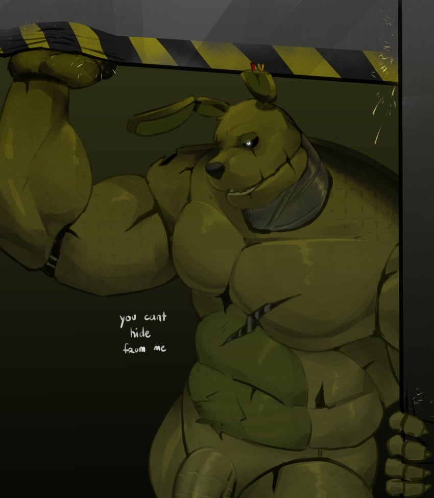 1boy 1male 2023 abs animatronic anthro anthro_focus anthro_only anthro_solo barely_visible_genitalia bigger_male black_nose bright_pupils broken broken_door claws completely_nude completely_nude_male detailed detailed_background digital_drawing_(artwork) digital_media_(artwork) english english_text finger_claws five_nights_at_freddy's five_nights_at_freddy's_3 flaccid flaccid_cock flaccid_penis furry furry_male furry_only half-closed_eyes humanoid_genitalia humanoid_penis kajin-sama lagomorph lagomorph_humanoid leporid leporid_humanoid long_ears machine male male_anthro male_focus male_only muscle muscles muscular muscular_anthro muscular_arms muscular_male nude nude_male pecs pectorals presenting presenting_penis rabbit rabbit_humanoid robot rough rough_male scars scars_all_over scottgames smile smiley_face smiling solo solo_anthro solo_focus solo_in_panel solo_male springtrap springtrap_(fnaf) text william_afton