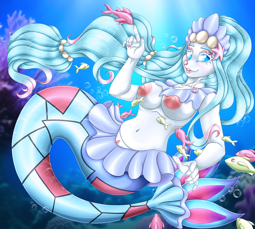 absurd_res anthro female generation_7_pokemon hi_res mailner nintendo pokemon pokemon_(species) primarina sea solo underwater water