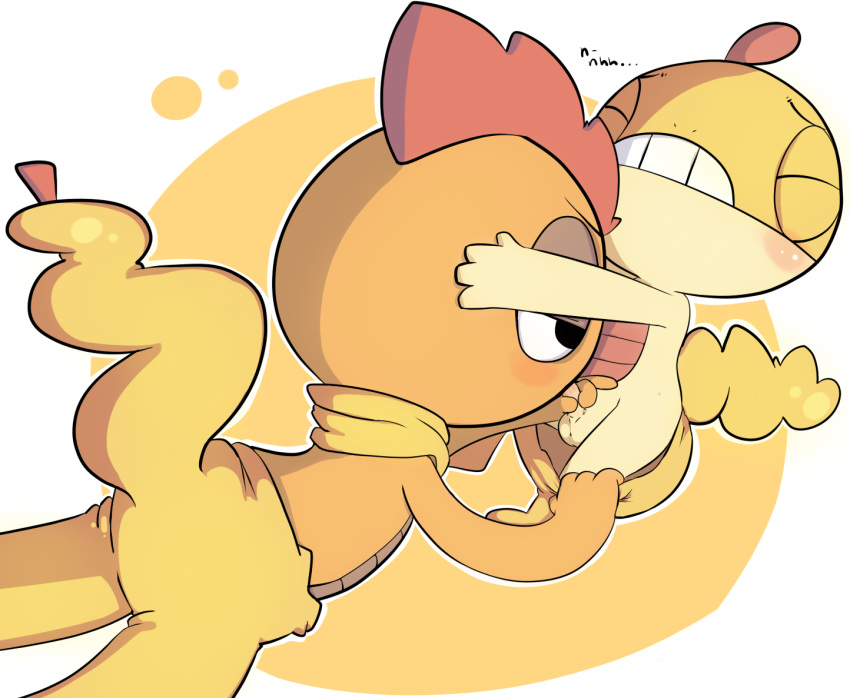 cub fellatio furry furry_only gay male no_humans oral pokemon scrafty scraggy size_difference watermelon_(artist)