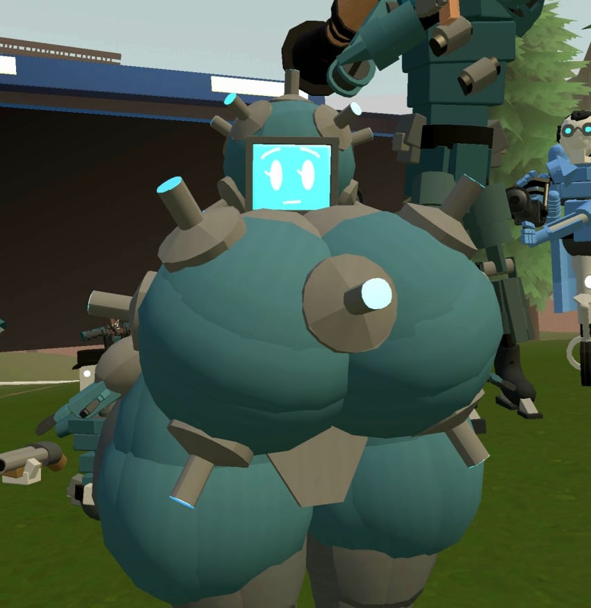 1girls big_ass big_breasts big_butt big_thighs blue_body blue_sky bomb breasts bubble_ass bubble_butt cute female female_only forest gray_body green_ground huge_ass huge_breasts huge_butt rec_room recroom robot robot_girl robot_humanoid screen_face sentry_bestie sentry_buster_(team_fortress_2) team_fortress_2 tf2 thick_ass thick_thighs trees weirdmaker43