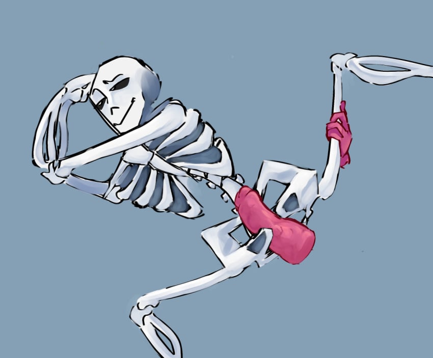 2d artist_request blue bone cock color dick large_penis leg_grab male male_only naked one_leg_up sans sans_(undertale) tagme undertail undertale undertale_(series) undertale_fanfiction white_body