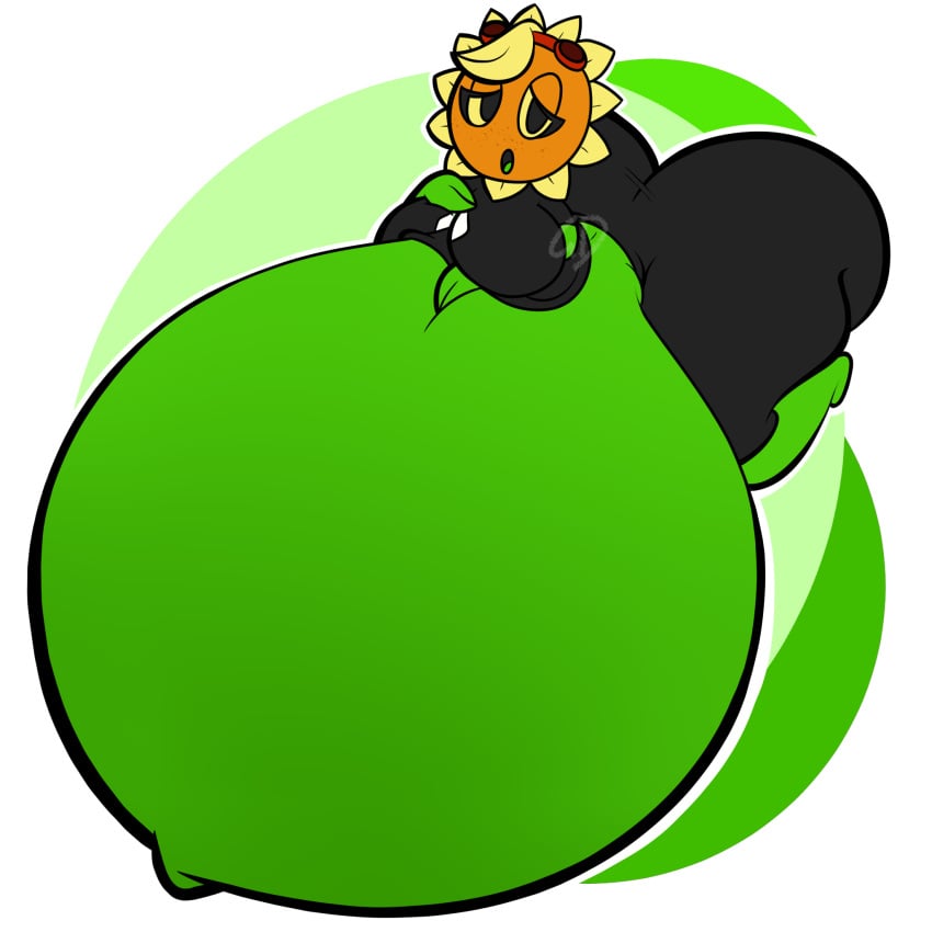 big_belly big_butt commission_art cumflation hyper_pregnancy not_my_oc overdue plant_girl plantie plants_vs_zombies pregnancy pregnant pregnant_belly pregnant_female solar_flare_(pvz) sunflower_(pvz)