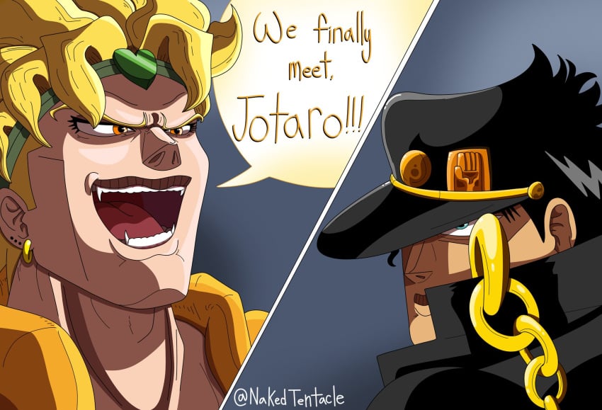 2boys comic dialogue dio_brando english_text jojo's_bizarre_adventure jojo_reference jotaro_kujo male male_only nakedtentacle stardust_crusaders text