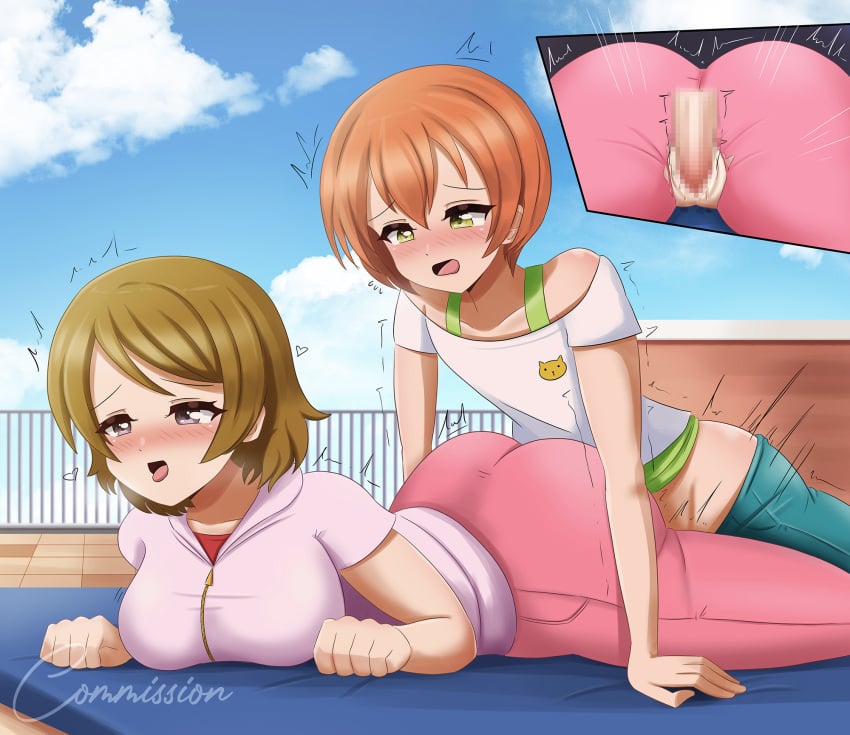 censored danzfloor futa_on_female futanari hoshizora_rin koizumi_hanayo light-skinned_female light-skinned_futanari love_live!