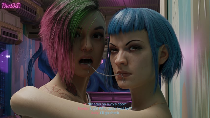 1futa 1girls 2futas 3d 3d_(artwork) 4k angry annoyed areolae balls ballsack big_penis blender blue_hair breasts caption cock comic comic_page completely_nude confused confusion cybernetics cyberpunk cyberpunk_2077 dickgirl english_text eros3d evelyn_parker freckles futa_on_female futa_with_female futadom futanari green_hair hi_res huge_balls huge_cock human humanoid hung_futanari judy's_joytoy judy_alvarez light-skinned_female light-skinned_futanari light_skin massive_penis medium_breasts medium_hair naked necklace nipples nude nude_futanari open_mouth pale_skin penis penis_to_the_knees pink_hair pubic_hair sagging_balls saliva saliva_on_tongue saliva_string saliva_trail self_upload small_breasts squint tattoo tattoos testicles v_(cyberpunk_2077) valerie_(cyberpunk_2077) veiny veiny_penis