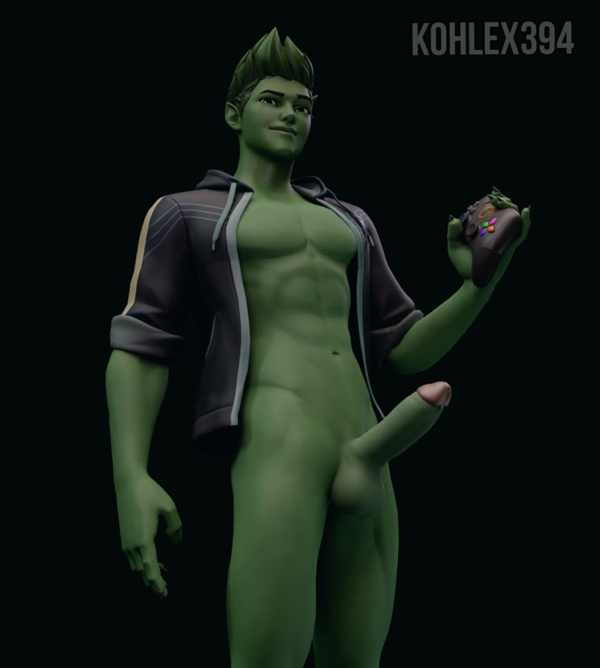 beast_boy beast_boy_(fortnite) dc fortnite gay kohlex nsfw playing_videogame videogames yaoi