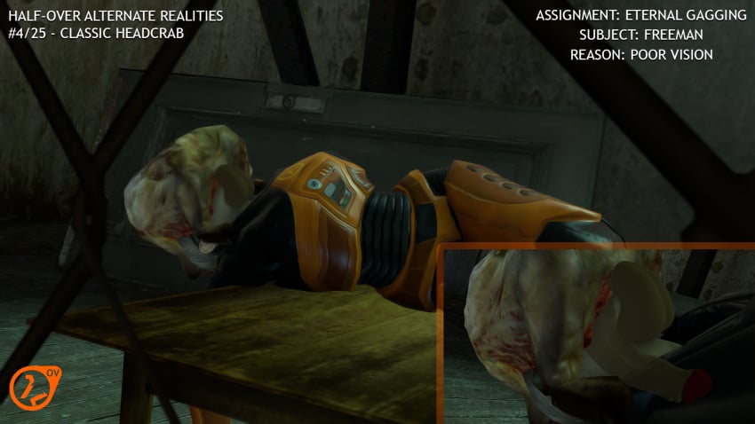 1girls 3d 3d_(artwork) ambiguous_oral ambiguous_penetration artist_request balls_deep big_cock deepthroat deepthroat_facesitting dubious_consent facehugging female forced forced_oral gordon_freeman half-life half-life_2 headcrab hev_suit implied_oral lying oral oral_penetration oral_sex rape rule_63 small_but_hung source_filmmaker throat_fuck throat_penetration throat_swabbing x-ray xenophilia