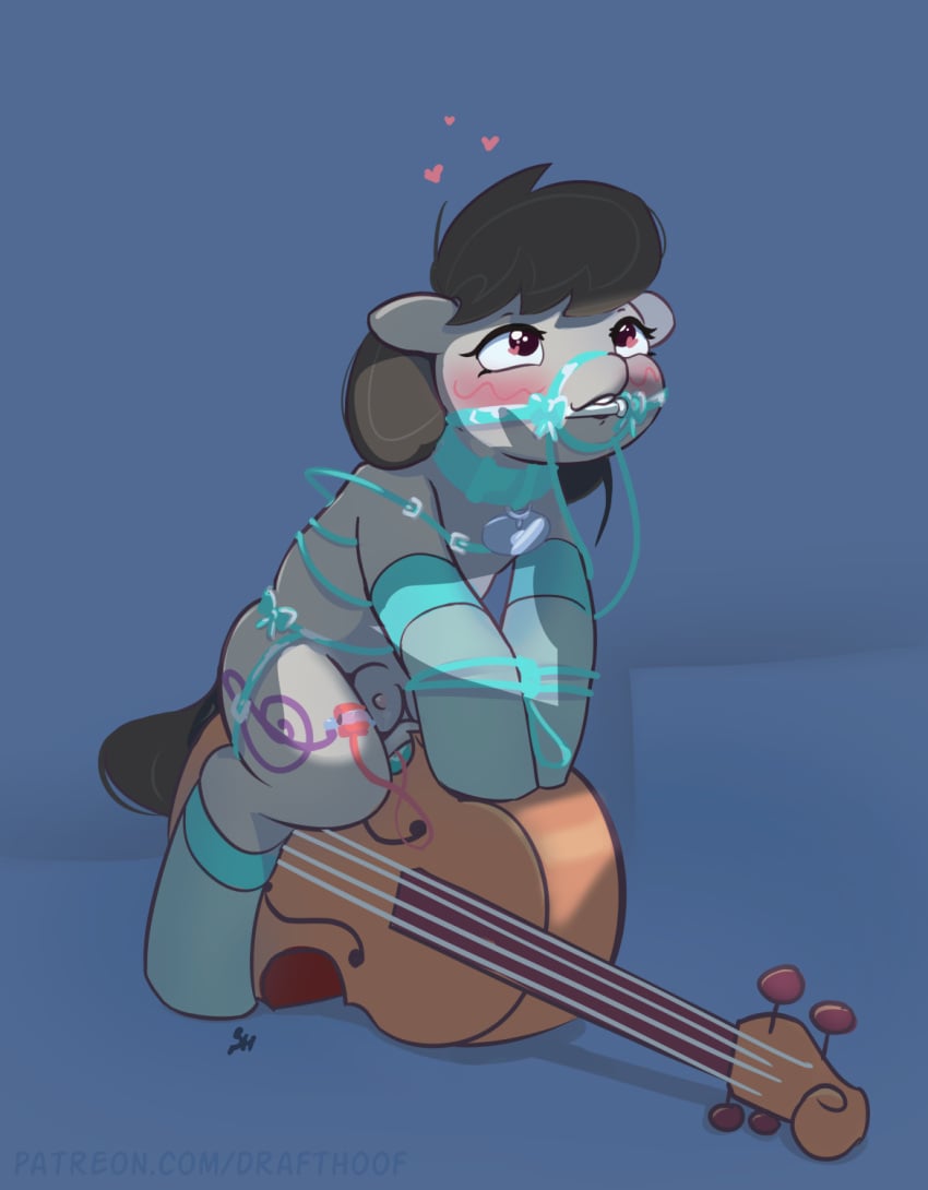 blush bondage bound bowed_string_instrument bridle cello dildo dildo_sitting drafthoof female feral friendship_is_magic hasbro hi_res masturbation musical_instrument my_little_pony octavia_(mlp) penetration sex_toy solo string_instrument vibrator