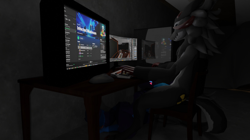 16:9 3d anthro artist_nuclear54 blender_(software) blue_penis chair character_floufyer character_nuclear54 computer desk digital_media_(artwork) duo female fur furniture genitals glowing glowing_eyes grey_body grey_fur heart hi_res hobkin horn humanoid kneeling knot male male/female on_chair penis penis_in_mouth purple_body purple_fur servicing simple_background sitting sitting_on_chair sucking_penis table tail under_the_table wickerbeast widescreen