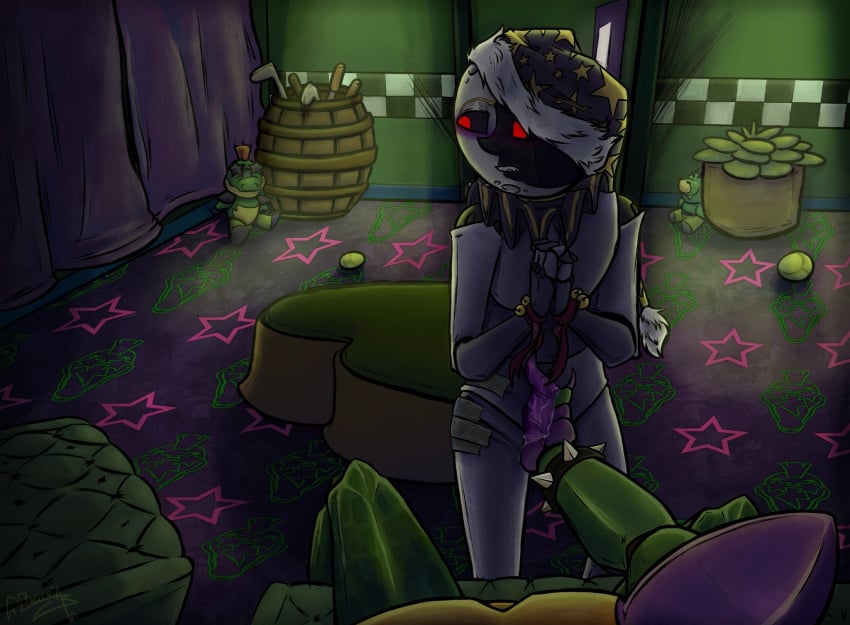 2022 animatronic bedroom bells blush bodily_fluids bodily_fluids_drip bracelet couch couch_sitting daycare_attendant_(fnaf) detailed detailed_background digital_drawing_(artwork) digital_media_(artwork) diphallia diphallism duo duo_focus endeyend five_nights_at_freddy's five_nights_at_freddy's:_security_breach genital_fluids hand_on_penis hat headgear headwear machine male male/male male_anthro male_focus male_only male_pov montgomery_gator_(fnaf) moondrop multi_genitalia multi_penis nervous nervous_expression nervous_face nervous_male penis posing posing_for_the_viewer pov pov_male robot shoulder_pads sitting sitting_on_couch spiked_bracelet tentacle_penis touching unusual_genitalia unusual_penis