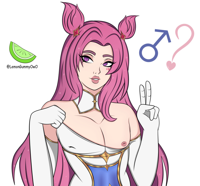 1boy 1femboy femboy femboy_only ftm_crossgender genderswap genderswap_(ftm) kai'sa league_of_legends lemongummyowo male male_focus male_only nipples pink_hair pink_nipples purple_eyes rule_63 solo solo_femboy solo_focus solo_male star_guardian_kai'sa star_guardian_series