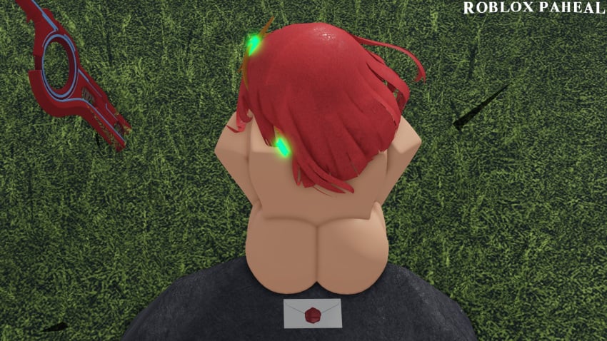 1girls 3d 3d_(artwork) ass big_ass completely_nude completely_nude_female female female_only full_body looking_back naked naked_female nude nude_female pyra rear_view red_hair roblox roblox_paheal robloxian short_hair sitting solo solo_female viewed_from_above xenoblade_(series)