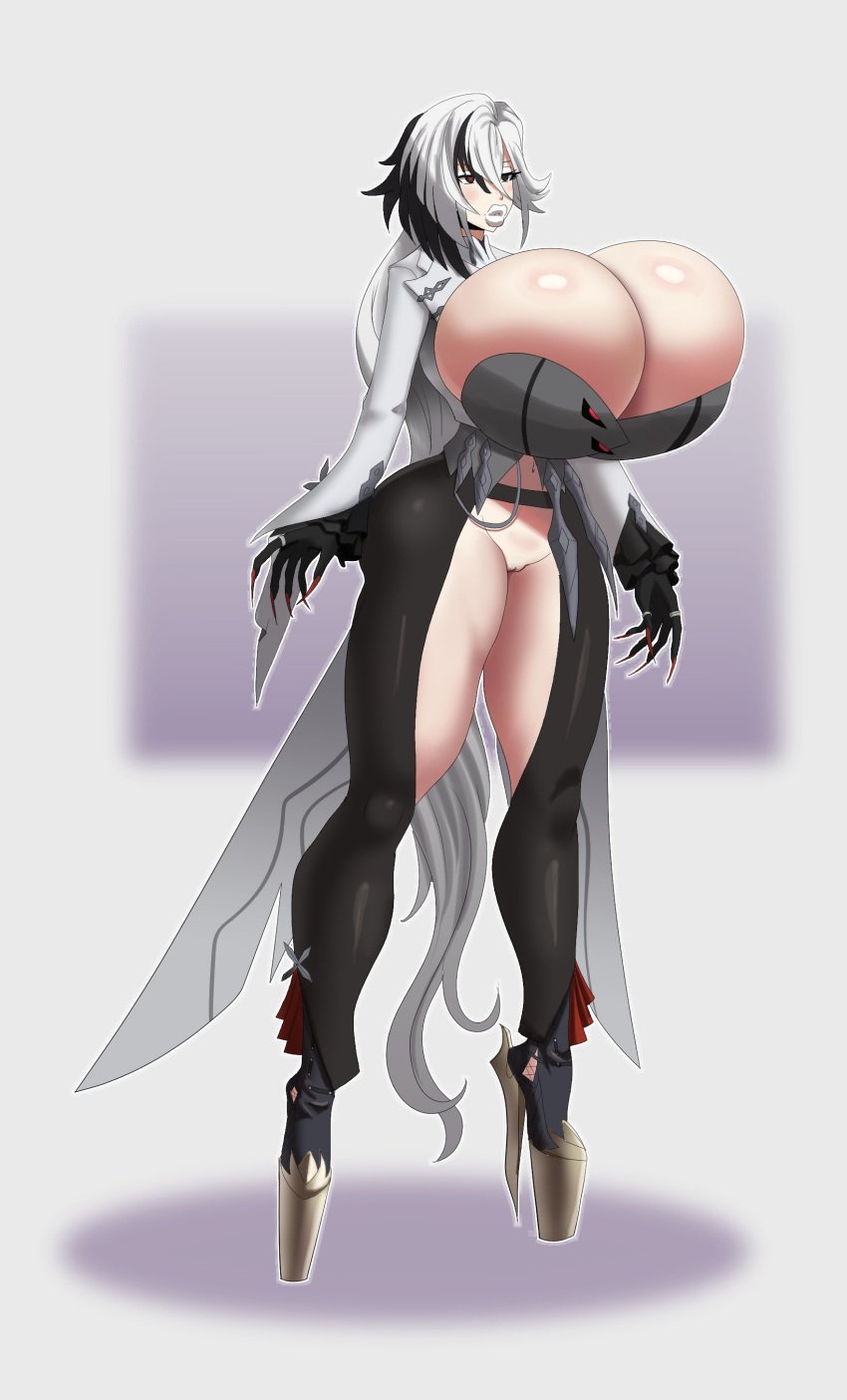 1girls annon arlecchino_(genshin_impact) barely_clothed big_lips bimbo bimbo_body bimbo_lips bimbofication bimbofied black_and_white_hair black_eyes black_hair black_hands black_pants blush boob_window breasts_bigger_than_head breasts_bigger_than_torso cleavage clothed clothed_female clothing female female_only full_lips genshin_impact gigantic_breasts heels high_heels hoyoverse light-skinned_female light_skin light_skinned_female lipstick long_hair long_nails nail_polish pants ponytail pussy pussy_out pussy_outside red_nail_polish red_nails solo solo_female thick_thighs two_tone_hair white_hair white_lips white_lipstick wide_hips x-shaped_pupils