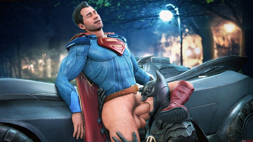 2boys 3d batman batman_(series) batmobile big_penis bruce_wayne clark_kent dc dc_comics domredsins fellatio gay gay_blowjob gay_domination gay_sex male male/male male_focus male_only male_pov oral oral_penetration oral_sex superman superman_(series)