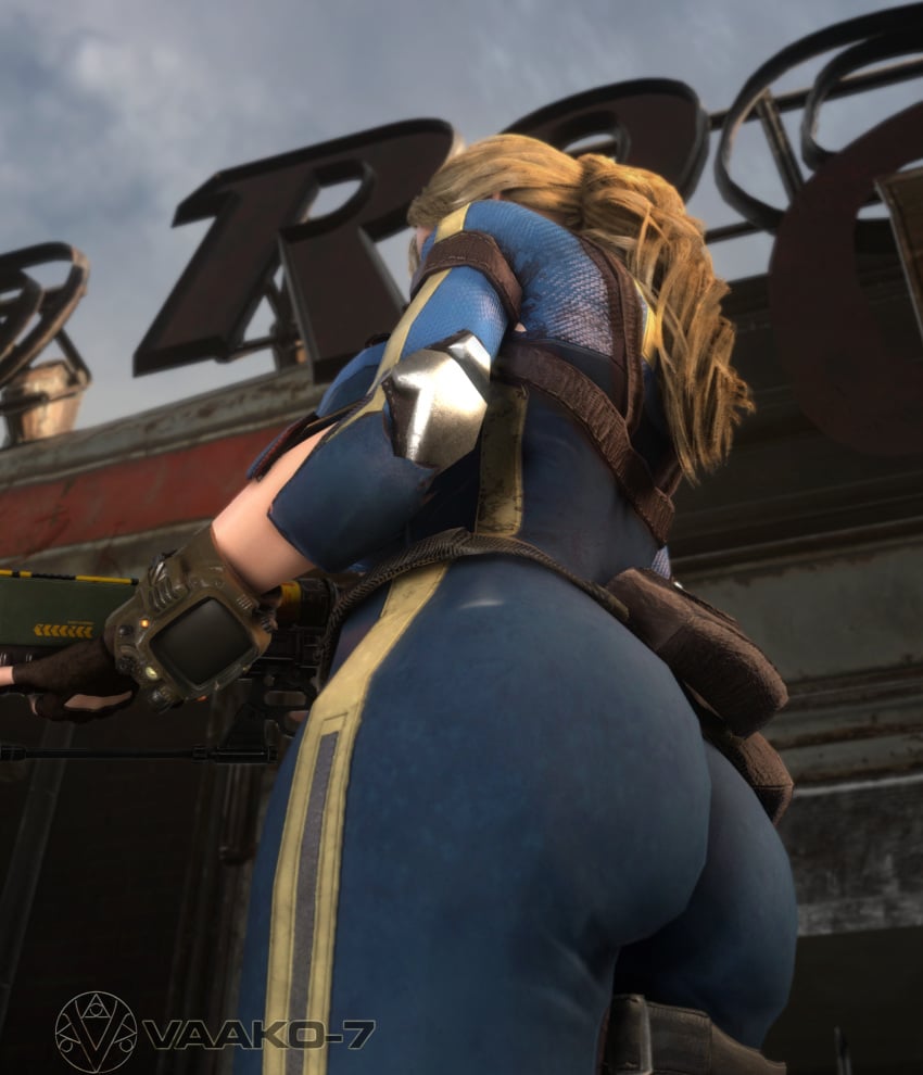 1girls 3d 3d_(artwork) alternate_ass_size alternate_breast_size alternate_hairstyle ass bethesda_softworks big_ass blonde_hair bodysuit breasts_bigger_than_head breasts_bigger_than_torso brown_eyes bulletstorm cleavage clothed clothed_female epic_games fallout female female_only female_solo fingerless_gloves from_below gigantic_breasts gloves gun holding_gun holding_object holding_weapon hourglass_figure huge_breasts human human_female human_only large_ass open_bodysuit open_clothes people_can_fly ponytail slim_waist solo solo_female thick_thighs thighs trishka_novak vaako vault_suit watermark weapon wide_hips