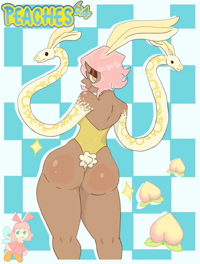 1girls ass bunnysuit clothed female looking_back pinup sian_nyan snake_arms tagme