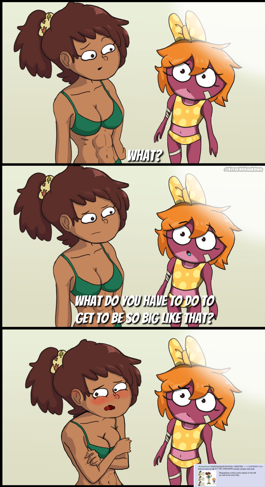 2girls abs aged_up amphibia amphibia_(finale) amphibian anne_boonchuy anthro beach bikini breasts comic disney disney_channel polly_plantar tagme thai thai_female