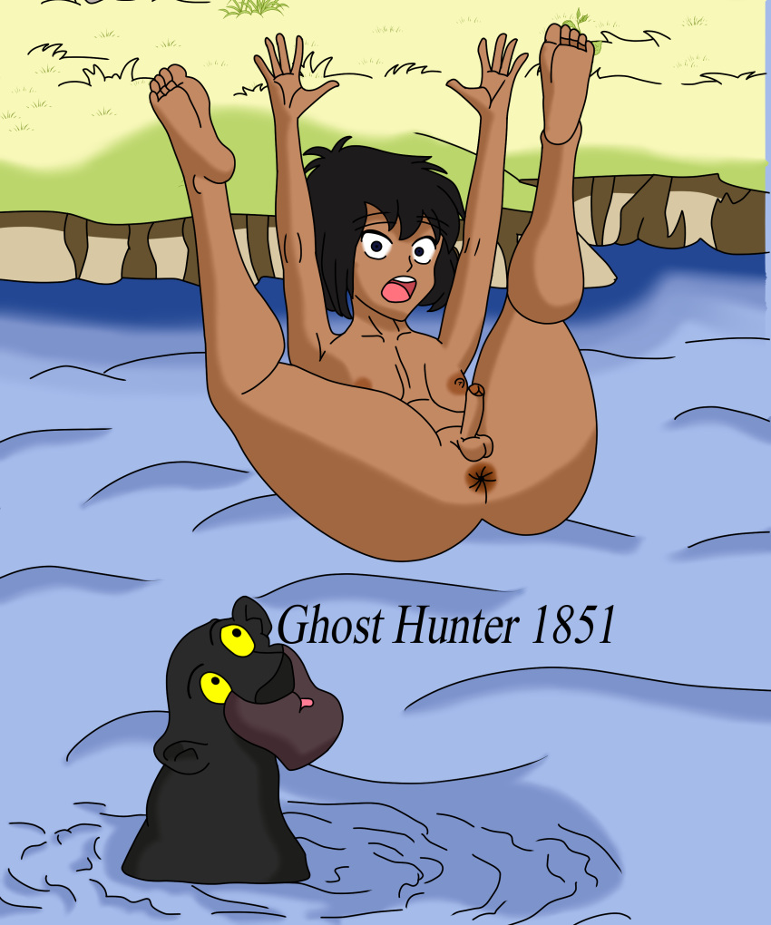 1boy anus anus_focus anus_peek bare_legs bare_thighs barefoot completely_naked completely_naked_male completely_nude dark-skinned_male dark_skin falling femboy ghosthunter1851(artist) legs legs_apart legs_spread legs_up literature male_only mowgli penis public_domain skinny soles testicles the_jungle_book walt_disney_pictures young