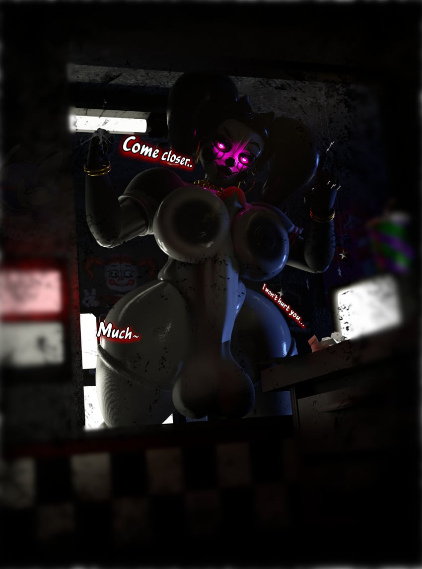 3d 3d_(artwork) anthony_blender autopaizuri baby_(fnafsl) big_breasts breasts circus_baby circus_baby_(fnaf) circus_mommy digital_media_(artwork) dominant_female five_nights_at_freddy's five_nights_at_freddy's:_sister_location futa_only futanari huge_cock jordevoir pressed_on_glass purple_eyes solo tagme thick_thighs wide_hips