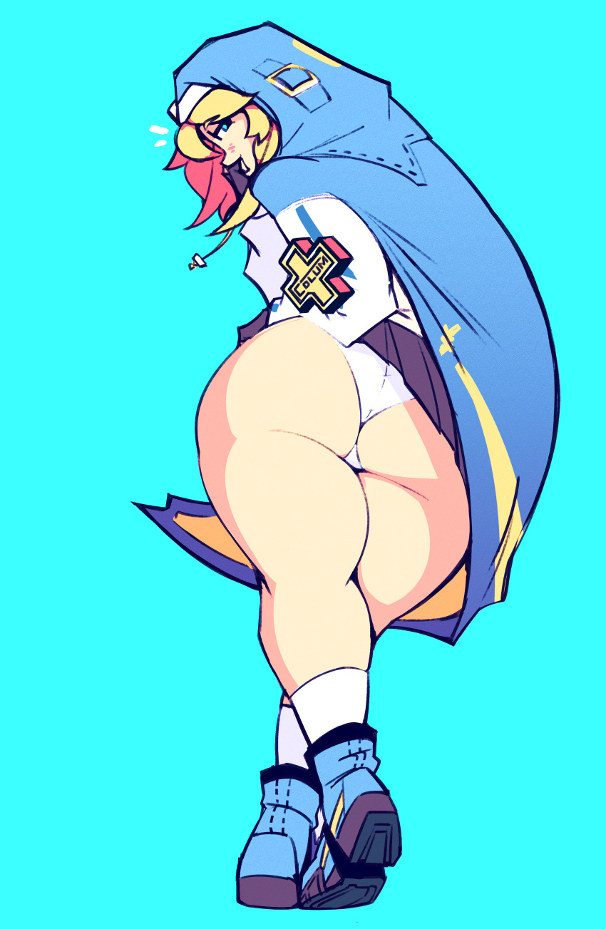 1boy androgynous ass big_ass blonde_hair bridget bubble_butt cdlum clothing crossdressing fat_ass femboy guilty_gear huge_ass human large_ass light-skinned_male looking_at_viewer looking_back male solo solo_male thick_ass thick_thighs trap wide_hips