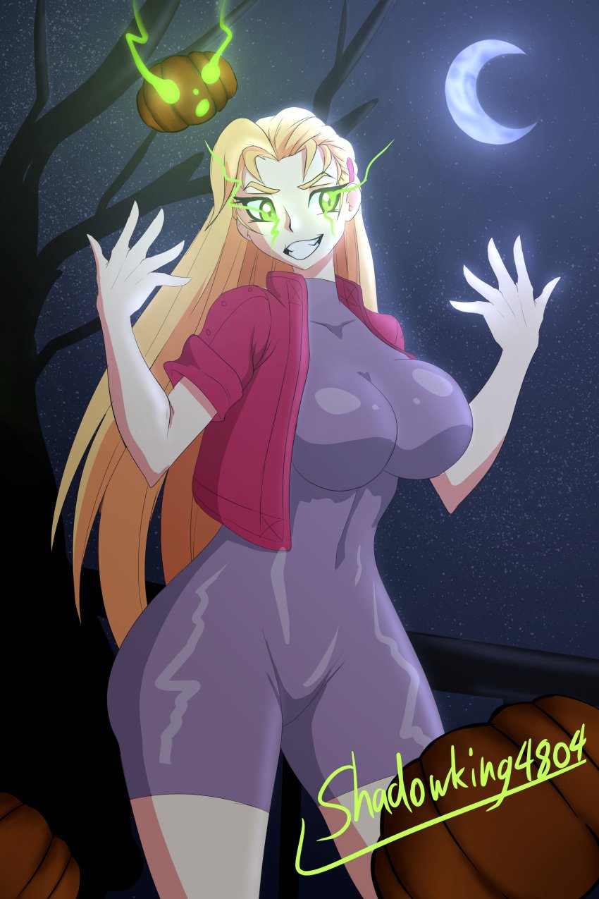 anime_style big_breasts blonde_hair female halloween history's_strongest_disciple_kenichi miu_furinji possession shadowking4804 shijou_saikyou_no_deshi_ken'ichi tight_clothing tight_fit