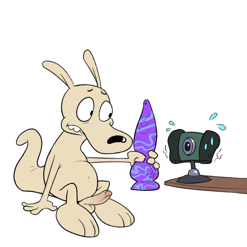 camera dawmino dildo erection knotted_dildo non-human rocko rocko's_modern_life rocko_rama toony transparent_background wallaby