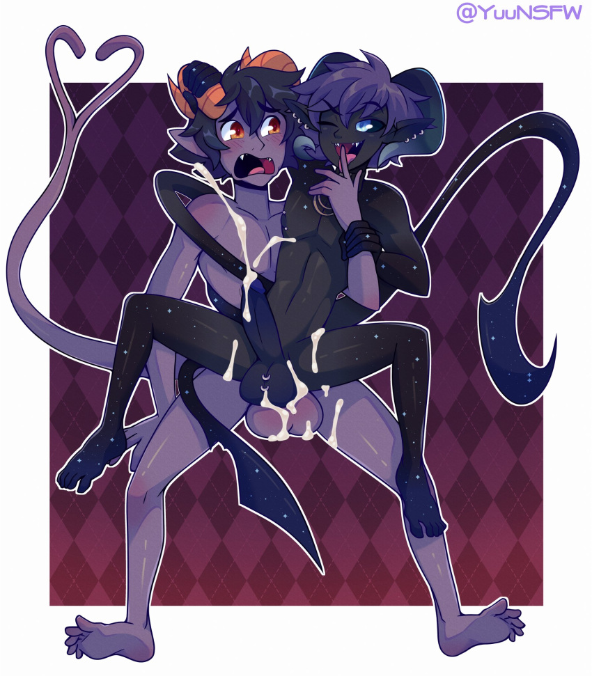 2boys commission definetelyyuu demon iamyuu male/male male_penetrating male_penetrating_male non-human oc original_character skinny yuunsfw