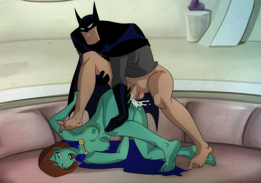 1boy 1girls ahe_gao alien_girl all_fours areolae barefoot batman batman_(series) bent_over breasts bruce_wayne cape creampie cum cum_in_pussy cum_inside cumming darkeluncut dc dc_comics dcau doggy_style elmrtev enjoying erect_nipples erect_penis feet female freckles from_behind ginger green_eyes green_nipples green_skin interspecies justice_league justice_league_unlimited justice_league_vs._the_fatal_five looking_pleasured male/female medium_hair megan_morse miss_martian miss_martian_(dcau) nude on_side orange_hair penis petite piledriver_position pleasure_face red_hair redhead saliva seductive_look sex slim straight testicles tongue tongue_out vaginal_penetration vaginal_sex young_justice