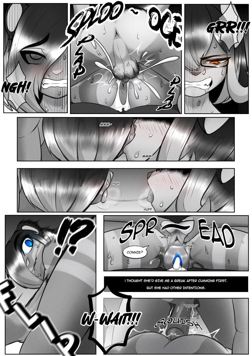 absurd_res anthro anus ass blackspoiler blue_eyes blush blush_lines bodily_fluids breasts breath clenched_teeth comic connie_(blackspoiler) cum cum_drip cum_in_pussy cum_inside cum_splatter cumshot dialogue dickgirl dripping duo ejaculation female female/female from_front_position futa_sans_pussy genital_fluids genitals glowing glowing_eyes hair hair_over_eye half-closed_eyes herm hi_res impact_lines intersex intersex/female kiss_on_lips kissing long_hair looking_down looking_up mammal mating_press narrowed_eyes no_nut_november one_eye_obstructed orange_eyes panting passing_no_nut_november penis prodding pussy reva_(blackspoiler) rodent saliva saliva_on_tongue saliva_string sciurid sex short_hair spiral_eyes spread_anus spread_butt spread_legs spread_pussy spreading spurting_sound_effect sweat sweatdrop teeth throbbing_penis tongue tongue_out tree_squirrel