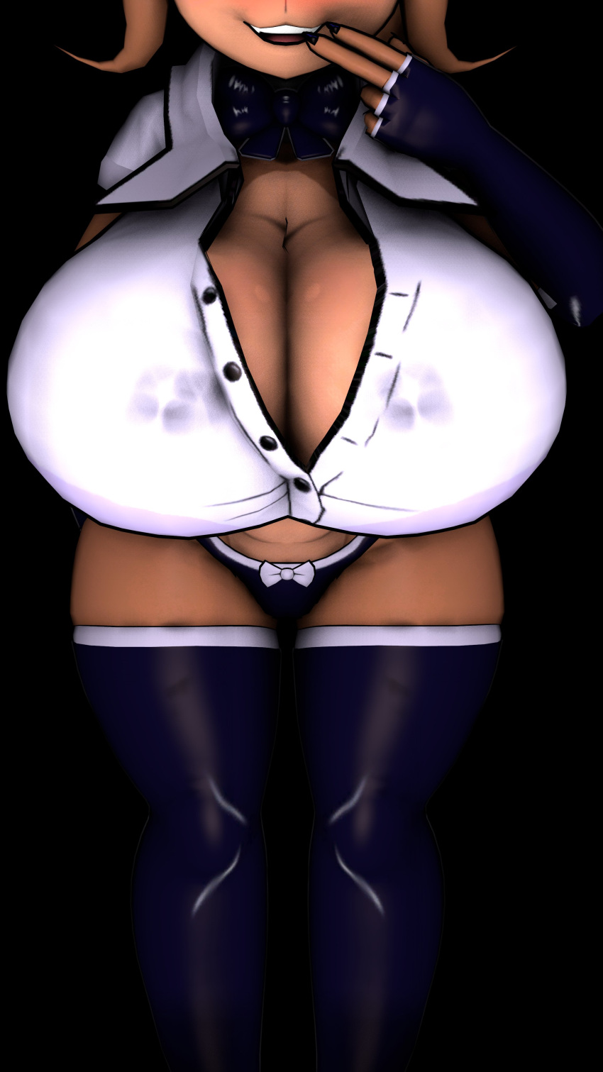 3d 3d_(artwork) big_ass big_breasts boob_window clothed female female_only five_nights_at_freddy's freddy_(fnaf) fredina's_nightclub fredina_(cally3d) frenni frenni_fazclaire horsecock huge_breasts nilfkana no_bra robot robot_girl sideass