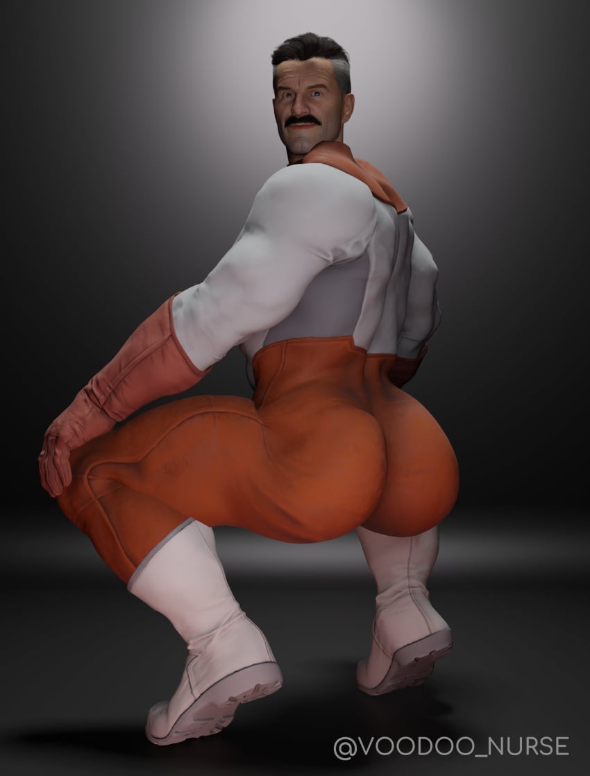 1boy 3d 3d_model bara beefy big_ass big_thighs broly_culo clothed dilf gay invincible large_ass light-skinned_male light_skin male male_only meme meme_reference mortal_kombat mortal_kombat_1_(2023) muscular muscular_male nurse omni-man plump_ass solo squat squatting suggestive_pose superhero supervillain thicc_omni-man voodoo_nurse