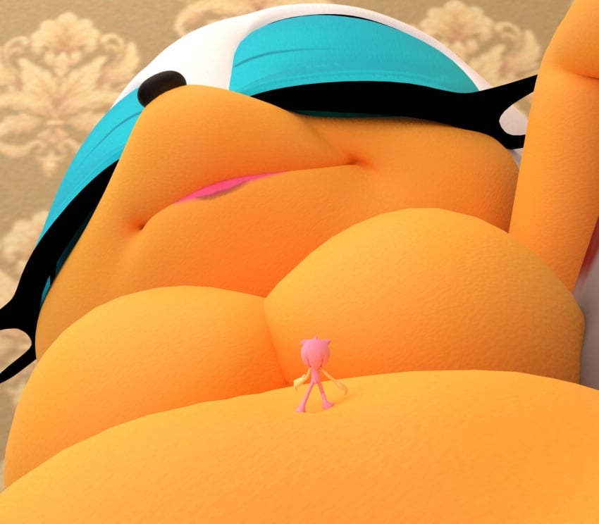 amy_rose giant_breasts giantess macro micro rouge_the_bat shrinking shrunken_female shrunken_woman sleeping sonic_(series)