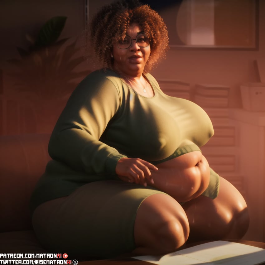 1girls 4k 6_fingers ai_generated bbw belly belly_button big_belly big_breasts breasts chubby chubby_female dark-skinned_female dark_skin fat female female_only first_porn_of_character gigantic_belly glasses grand_theft_auto grand_theft_auto_vi highres large_breasts massive_breasts massive_thighs matronai_(artist) mature mature_female mature_woman middle_aged multi_digit multi_finger navel nipple_bulge nipples obese obese_female overweight overweight_female patreon patreon_username pinup rockstar_games solo solo_female solo_focus ssbbw stable_diffusion stefanie_(gtavi) sweat sweating thick_thighs thighs twitter_username