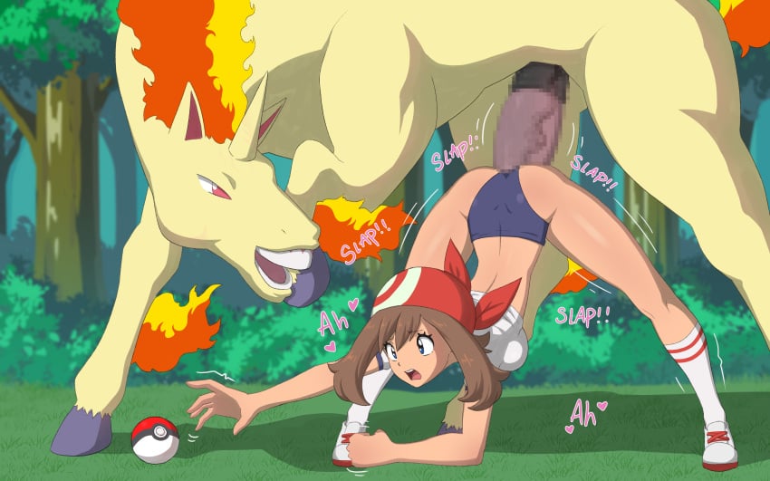 1boy 1girls absurdly_large_cock censored forced horse interspecies jonakazuo may_(pokemon) pokémon_(species) pokemon pokemon_(species) pokemon_rse pokephilia rape rapidash zoophilia