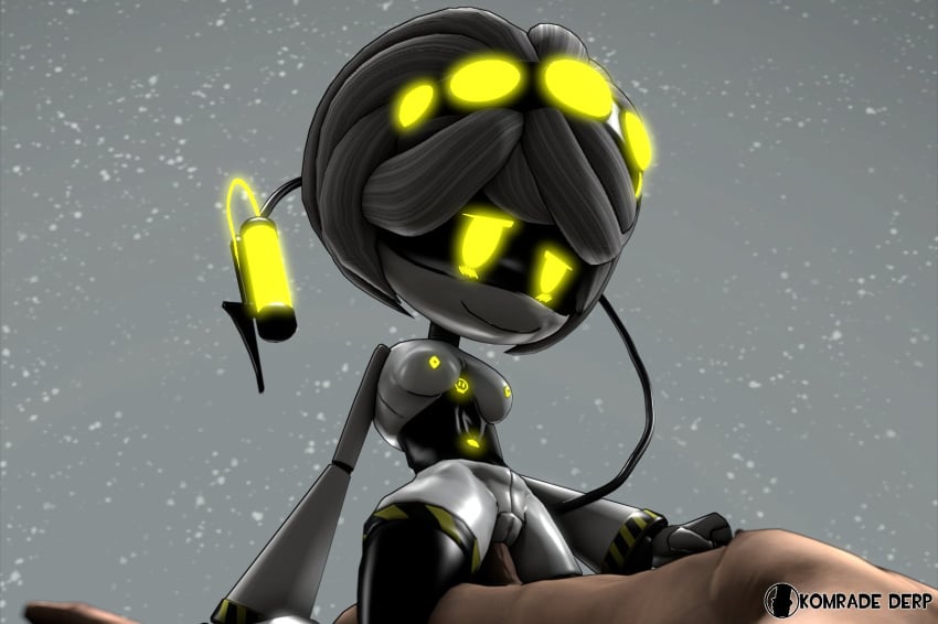 1boy 2023 3d disassembly_drone female glitch_productions human komradederp murder_drones murder_drones_x_humans robot robot_girl sfm source_filmmaker tail v_(murder_drones) watermark yellow_eyes yellow_lights yellow_nipples