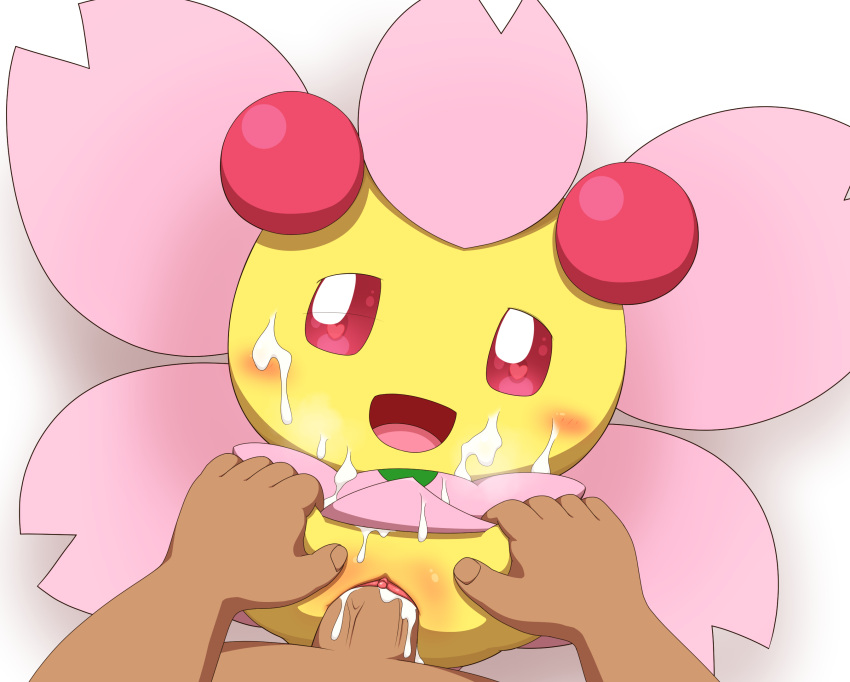 <3_eyes blush bodily_fluids cherrim cum cum_in_pussy cum_inside cum_on_face duo female generation_4_pokemon genital_fluids genitals heart hi_res holding_partner human humanoid_genitalia humanoid_penis interspecies larger_human larger_male male male/female mammal minami_(artist) nintendo penetration penile penile_penetration penis penis_in_pussy pink_body pink_eyes pokemon pokemon_(species) pokephilia pussy pussy_juice sex shiny_pokemon simple_background size_difference smaller_female smaller_penetrated sunshine_form_cherrim vaginal_penetration vaginal_penetration white_background