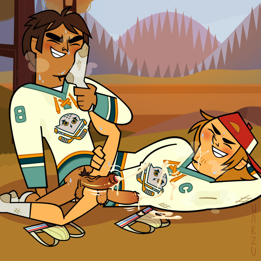 big_penis blush cum gay gay_anal gay_sex harzu jockstrap male male/male male_only pleasure_face raj_(tdi) socks sweat sweatdrop total_drama_island total_drama_island_(2023) wayne_(tdi) yaoi