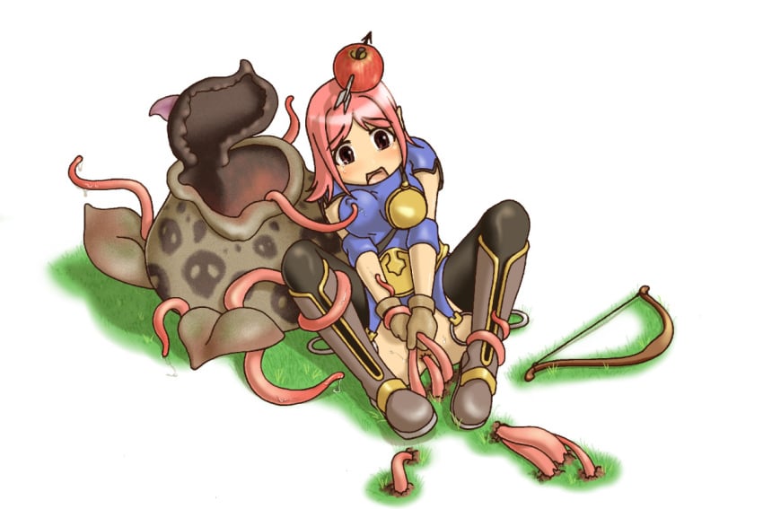 1girls anal archer archer_(ragnarok_online) artist_request brown_eyes female female_only mandragora pink_hair ragnarok_online rape restrained tentacle