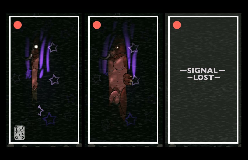 2023 absurd_res balls camera_hud camera_view canid canine colored curtains curtains_open digital_media_(artwork) dim_lighting eye_patch eyewear five_nights_at_freddy's foreskin fox foxy_(fnaf) fur garo_(artist) genitals glowing glowing_eyes hi_res humanoid_genitalia looking_at_viewer male male_only mammal navel penis pubes red_body red_fox red_fur scary scottgames sequence shaded solo standing