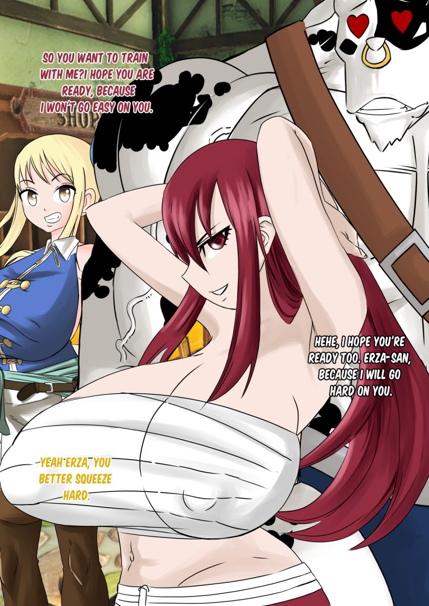 animal_genitalia animal_humanoid big_breasts big_breasts breast_grab breast_press breasts breasts_bigger_than_head erza_scarlet fairy_tail lucy_heartfilia minotaur netorare surprise_party taurus_(fairy_tail)