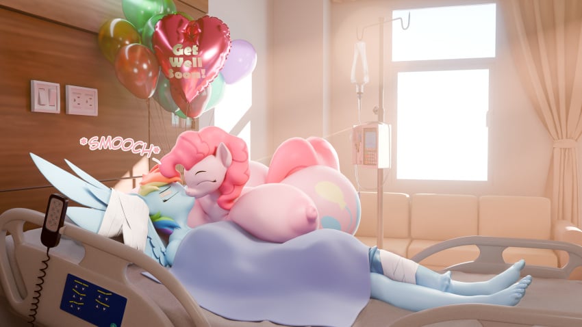 absurd_res animal_genitalia animal_penis anthro anthrofied areola balloon bandage bed blue_body blue_fur breasts closed_eyes earth_pony equid equine equine_genitalia equine_penis feet friendship_is_magic frostbound ftg_crossgender fti_crossgender fur furniture futanari genitals hair hasbro hi_res horse hospital hospital_bed humanoid_feet inflatable intersex intersex/intersex kissing mammal multicolored_hair my_little_pony nipples onomatopoeia pegasus penis penis_expansion pink_body pink_fur pinkie_pie_(mlp) plantigrade pony rainbow_dash_(mlp) rainbow_hair rule_63 smooch_(sound_effect) sound_effects text thick_thighs wide_hips wings