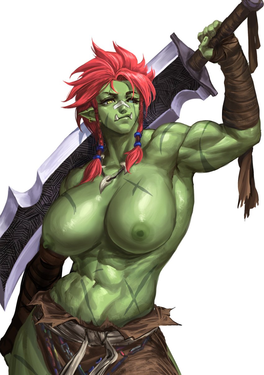 abs athletic_female big_breasts cassandra_(virgoart1509) muscular_female orc orc_female virgoart1509