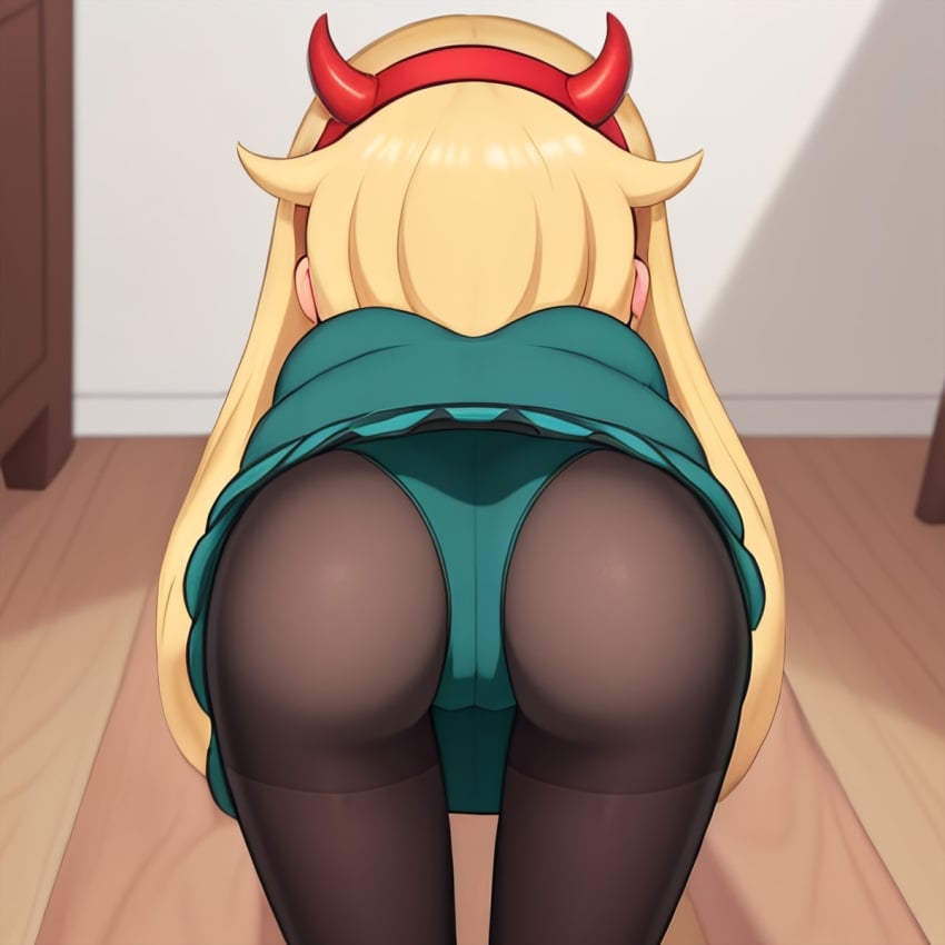 ai_generated ass_focus blonde_hair doggy_style fake_horns first_person_view meikerai3d pantyhose pov star_butterfly star_vs_the_forces_of_evil