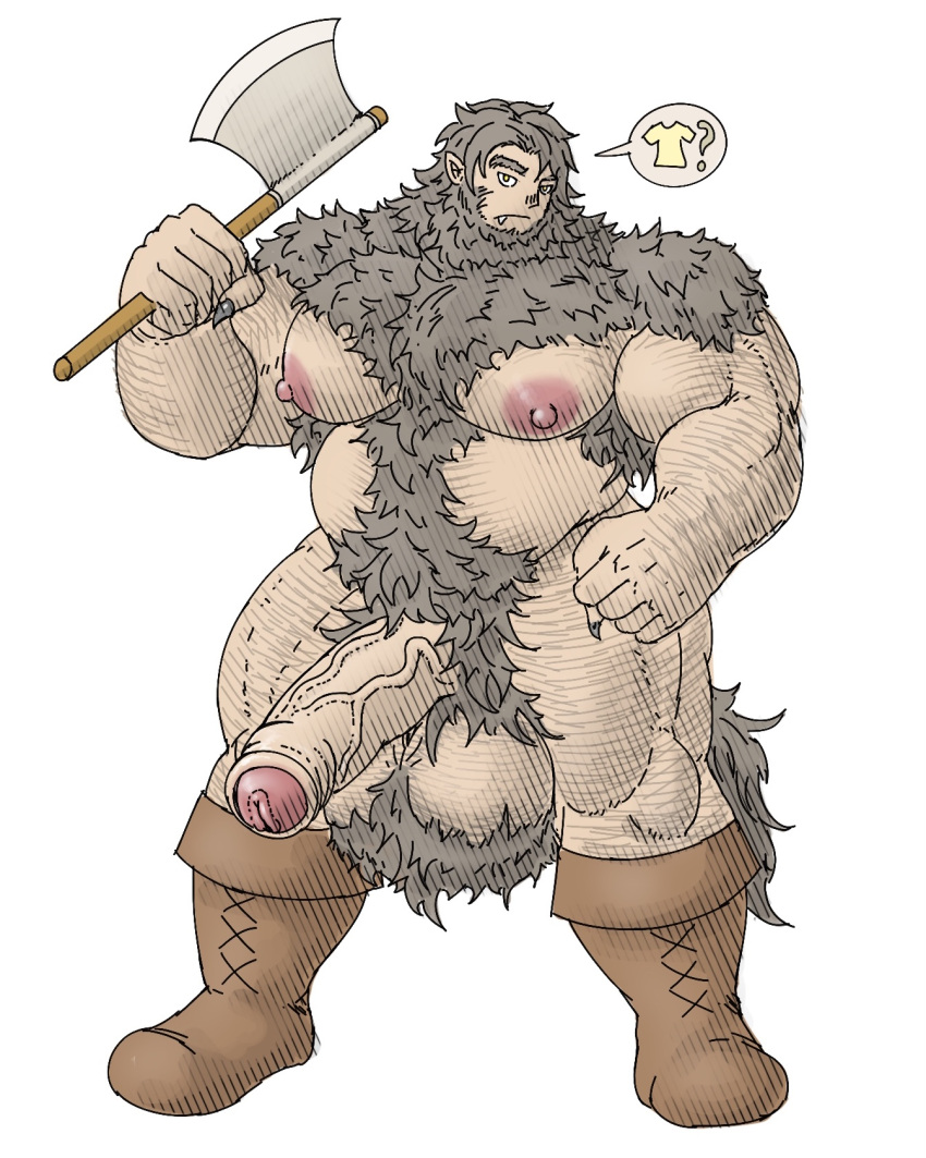 anthro axe balls belly big_balls big_body big_penis canid canine canis genitals hairy hi_res huge_balls huge_cock hyper hyper_balls hyper_genitalia hyper_penis male mammal moobs musclegut muscular nipples pecs penis t3ns3n were werecanid werecanine werewolf wolf