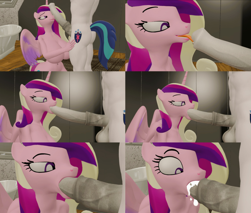 3d 3d_(artwork) alicorn animal_genitalia animal_penis anthro balls big_balls big_penis cum cum_in_mouth cum_inside cutie_mark equid equine equine_genitalia equine_penis erikina15 fellatio female friendship_is_magic hasbro horsecock huge_cock long_penis male mammal multicolored_hair my_little_pony oral penis pink_body pink_skin princess_cadance_(mlp) purple_eyes purple_hair sex shining_armor_(mlp) tail unicorn white_body white_skin