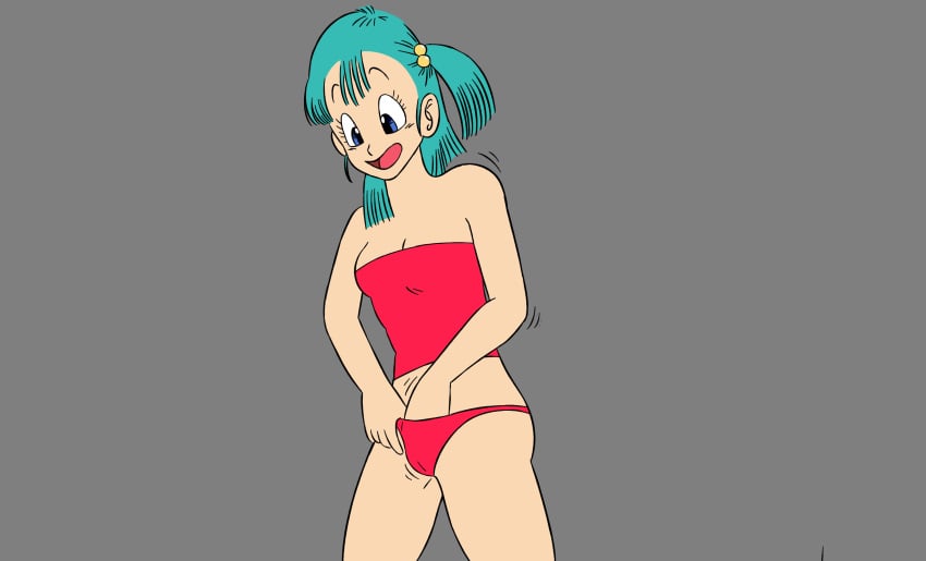 1girls accurate_art_style bikini blue_eyes bulma_briefs dragon_ball dragon_ball_(classic) dragon_ball_z female female_masturbation female_only fingering hand_in_panties lemoeve masturbation masturbation_through_clothing masturbation_under_clothes nude nude_female pleasure_face pussy shounen_jump simple_background solo teenage_bulma teenager