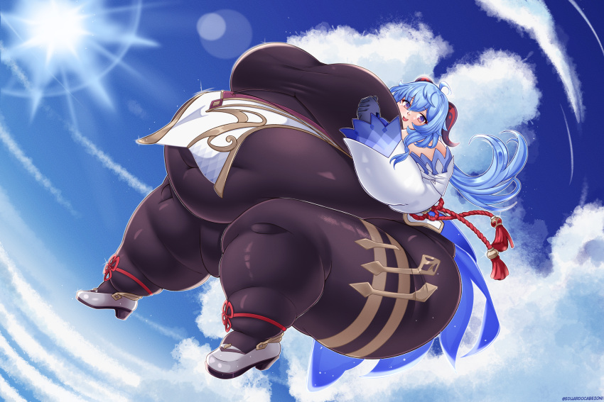 1girls 2023 bbw belly belly_overhang big_belly big_breasts blue_hair breasts cleavage educabezon fat fat_arms fat_belly fat_female fat_fetish fat_rolls fat_thighs fat_woman ganyu_(genshin_impact) genshin_impact hoyoverse huge_belly huge_breasts in_the_air light-skinned_female light_skin long_hair mihoyo morbidly_obese morbidly_obese_female obese obese_female overweight overweight_female ssbbw thick_thighs thighs weight_gain wide_hips