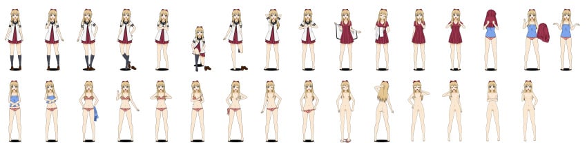 completely_nude female female_pubic_hair getting_naked nude pubic_hair solo spnati sprite_sheet strip_poker_night_at_the_inventory stripping tagme toshinou_kyouko transparent_background undressing yuru_yuri