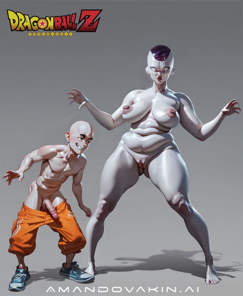 ai_generated amandovakin couple curvy dragon_ball_z freeza frieza genderswap_(mtf) krillin kuririn male_to_female rule_63 transformation