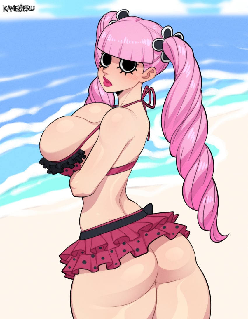 1girls big_ass big_butt bubble_ass bubble_butt female female_only kamekuzu kameseru large_ass large_butt long_hair one_piece perona pink_hair solo twintails